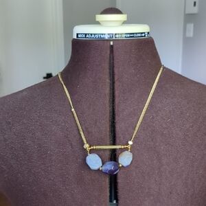 NAMAKOL natural Purple Stone Amethyst & Gold Tone Necklace